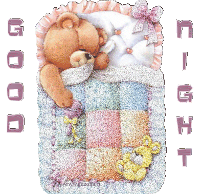 Открытка, анимация, сладких снов, спокойной ночи, пожелание, котенок, мишка, одеяло, подушка