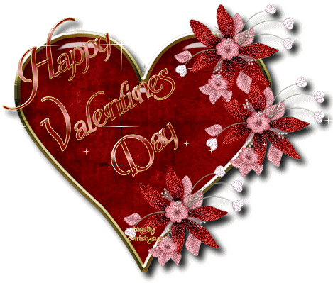 Открытка, анимация, 14 февраля, День Святого Валентина, валентинка, цветы
