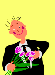 Анимационная открытка на 8 Марта всем розовые тюльпаны