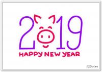 с новым 2019 годом, открытка на новый 2019 год, картинка с новым 2019 годом, поздравление с новым 2019 годом, год свиньи