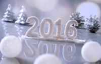 Открытка, картинка, 2016, елочки, снежки, С Новым Годом