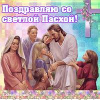 Открытка, картинка, Пасха, праздник, поздравление, Христос воскрес, Иисус, дети
